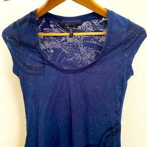 BCBGMAXAZRIA • Patterned Burnout Scoop Neck Tee - Size XS